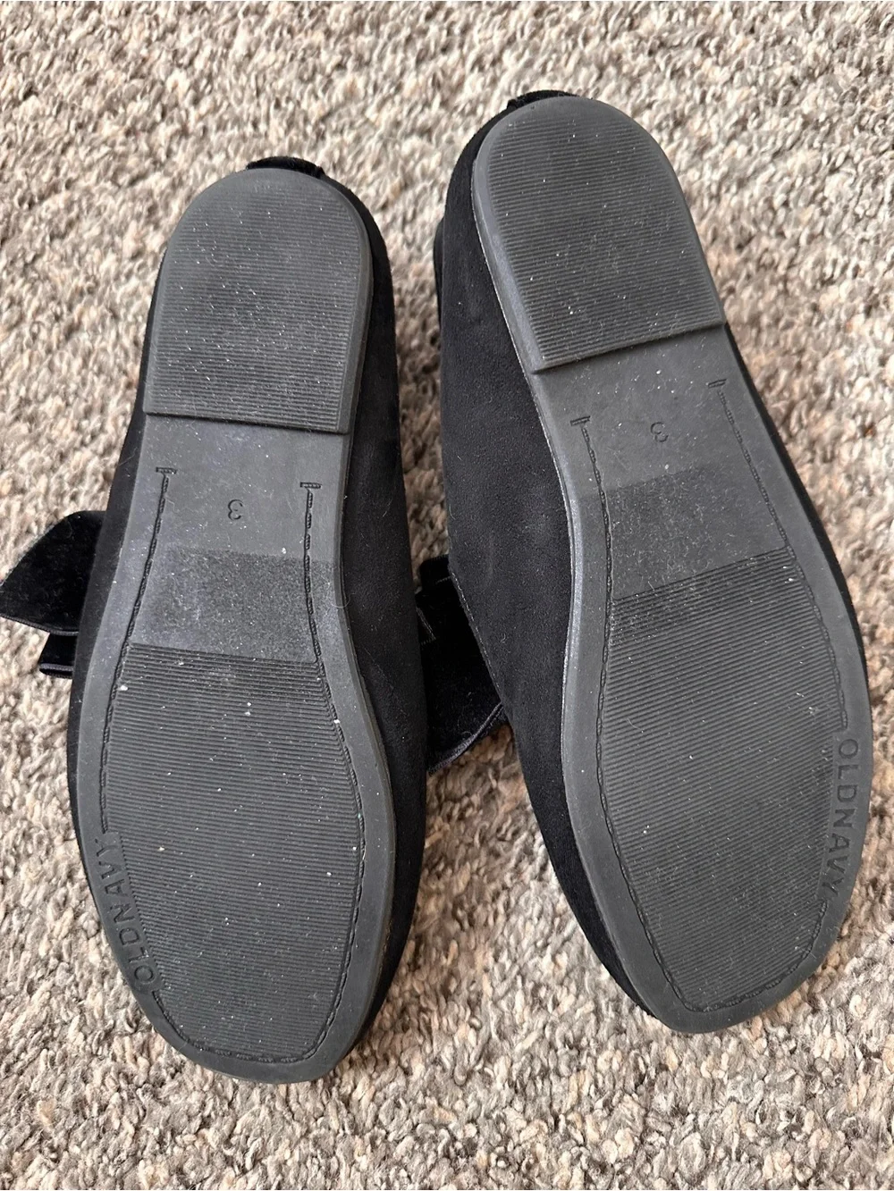 Old Navy Black Velvet Bow Girls Mary Jane Flats